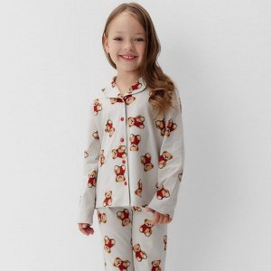 Пижама детская (рубашка и брюки) KAFTAN "Мишка в шарфе" размер