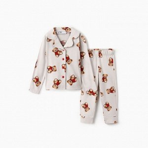Пижама детская (рубашка и брюки) KAFTAN "Мишка в шарфе" размер