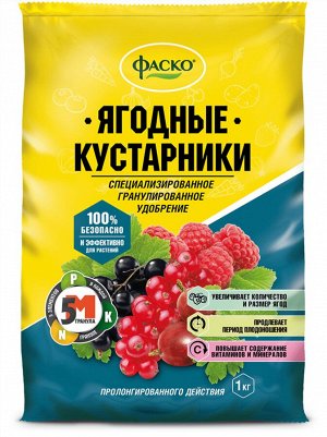 Удобрение Плодово-ягодное, минеральное,  гранулированное, сухое, Фаско 5М, 1 кг