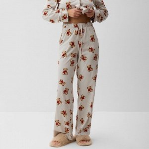 Пижама женская (рубашка и брюки) KAFTAN "Мишка в шарфе" размер