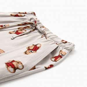 Пижама женская (рубашка и брюки) KAFTAN "Мишка в шарфе" размер