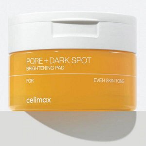 CELIMAX Тонер-пэды для выравнивания тона и рельефа кожи PORE+DARK SPOT BRIGHTENING PAD, 40 шт.