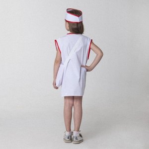 Карнавальный костюм "Медсестра", халат, сумка, повязка на голову, рост 110-122 см, 4-6 лет