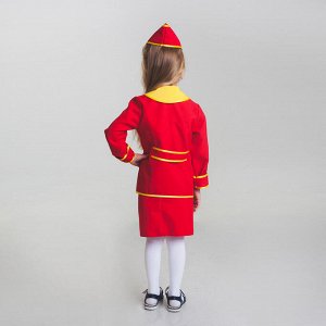 Детский карнавальный костюм "Стюардесса", юбка, пилотка, пиджак, 4-6 лет, рост 110-122 см