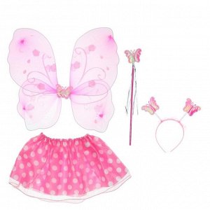 Карнавальный набор «Бабочка», 4 предмета: крылья, жезл, юбка, ободок, 3-5 лет
