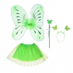 Карнавальный набор "Цветочек" 4 предмета: крылья, жезл, юбка, ободок 3-5 лет
