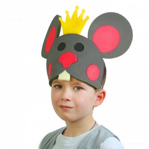 Карнавальная маска "Мышиный король" на резинке, поролон