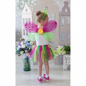 Карнавальный набор "Цветочек", 4 предмета: крылья, ободок, юбка, жезл, 3-5 лет