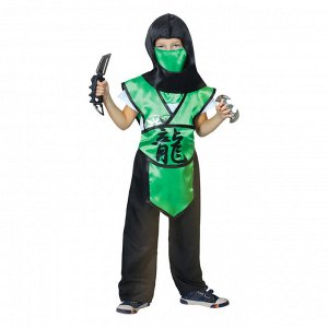 Карнавальный костюм «Ниндзя. Иероглиф — дракон», р. 30, рост 110-116 см, цвет зелёный