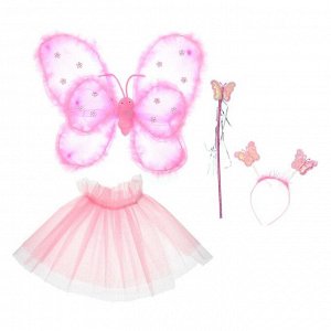 Карнавальный набор «Фея», 4 предмета: крылья, жезл, юбка, ободок, 3-5 лет
