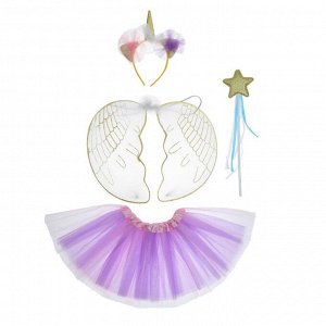 Карнавальный набор «Единорог», 4 предмета: крылья, юбка, ободок, жезл, 3-5 лет