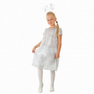 Карнавальный костюм "Снежинка", платье, ободок, р-р 56, рост 104 см