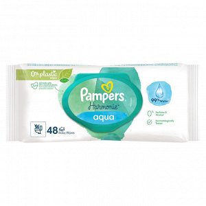 PAMPERS Детские влажные салфетки Harmonie Aqua 14x48 ПрепакКор