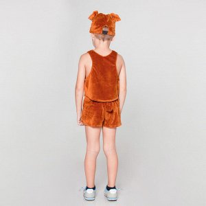 Карнавальный костюм "Пес Боксер", шапка, безрукавка, шорты с хвостом 3-5 лет рост 104-116