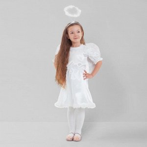 Карнавальный костюм "Ангел", платье с кулисой, нимб, крылья, р-р 28, рост 98-104 см