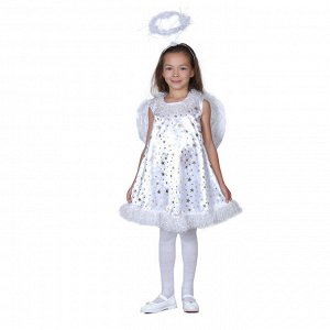 Карнавальный костюм "Звёздный ангел", нимб, платье, крылья, р-р 28, рост 98-104 см