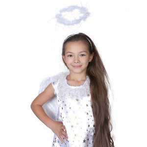 Карнавальный костюм "Звёздный ангел", нимб, платье, крылья, р-р 28, рост 98-104 см