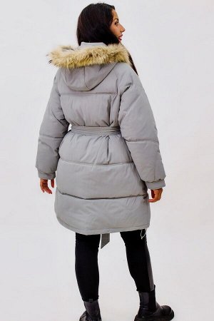 Зимняя куртка на поясе с натуральным мехом арт. 23226