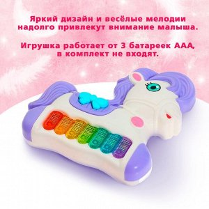 Музыкальная игрушка-пианино «Моя пони», звуковые и световые эффекты, цвет МИКС