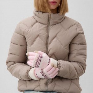 Перчатки женские на искусственном меху MINAKU 22 см розовый