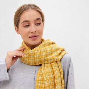 Шарф зимний с кистями MINAKU 65*180 + 8 см цвет жёлтый