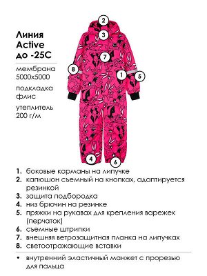 Комбинезон текстильный с полиуретановым покрытием для девочек
