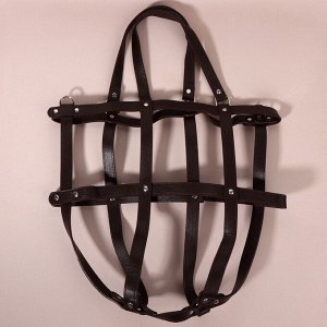 Портупея для сумки из искусственной кожи, 43x35x15 см, цвет коричневый, серебряный