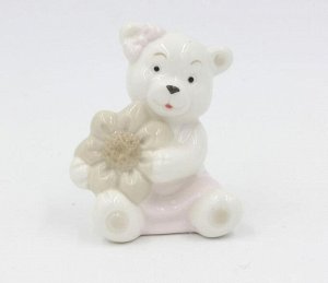 Декоративная фигурка мишка с цветочком, 4,8x6x8