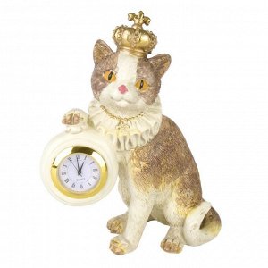 Фигурка декоративная Кошка королевская с часами, 14,2x7,3x17