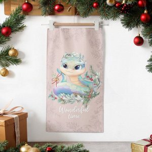 Полотенце кухонное: Новый год «Этель» Wonderful time 40x70 см, 100% хл, саржа 190 г/м²