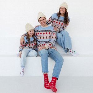 Джемпер вязаный новогодний KAFTAN Scandinavia размер, цвет голубой