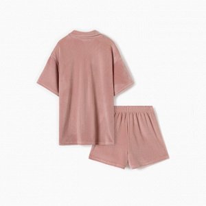 Костюм женский (рубашка и шорты) KAFTAN Plushy, розовый