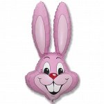 Фольга шар Заяц розовый 32&quot;/80 см