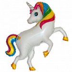 Фольга шар фигура Радужный единорог 42&quot;/107 см