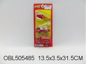 5588 набор пожарных машин, 3 шт/на картоне 505485