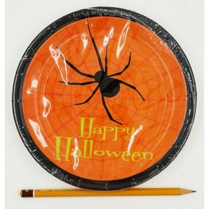 Тарелка бумага Happy Halloween набор 10 шт 18 см цвет оранжевый