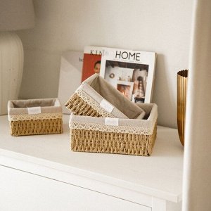 Корзины для хранения SL Home, плетёные, ручной работы, 3 шт.: 18x12x9,5, 22x16.5x10,5, 26x20x11.5