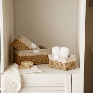 Корзины для хранения SL Home, плетёные, ручной работы, 3 шт.: 18x12x9,5, 22x16.5x10,5, 26x20x11.5