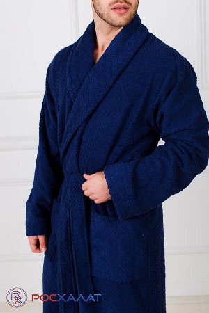 Жаккардовый мужской махровый халат с шалькой МЗ-11 (88)