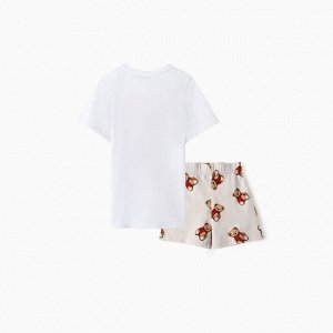 Пижама детская (футболка и шорты) KAFTAN "Мишка в шарфе" размер