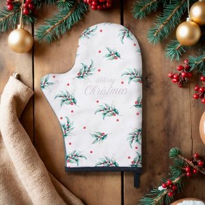 Варежка-прихватка Этель Snow fun, 20x28 см, саржа, 100% хлопок, ватин 250 г/м²