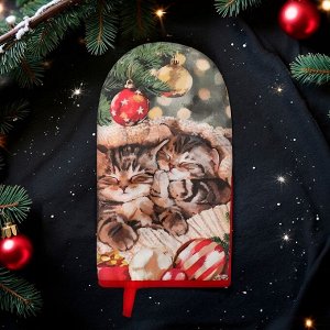 Варежка-прихватка Этель «Счастливы вместе» 15x28 см, саржа, 100% хлопок, ватин 250 г/м²