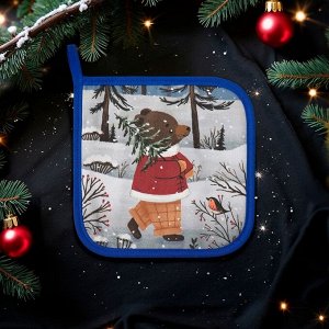 Прихватка «Этель» Forest bear саржа, 19x19 см,100% хл, ватин 250 г/м²