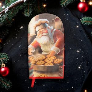 Варежка-прихватка новогодняя «Этель» Cookies, 15x28 см, саржа, хлопок 100%, ватин 250 г/м²