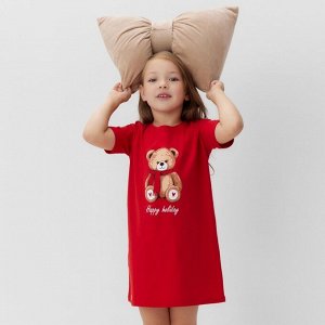 Сорочка домашняя детская удлиненная KAFTAN "Мишка в шарфе" размер