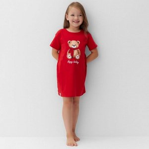 Сорочка домашняя детская удлиненная KAFTAN "Мишка в шарфе" размер