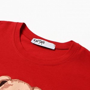 Сорочка домашняя детская удлиненная KAFTAN "Мишка в шарфе" размер