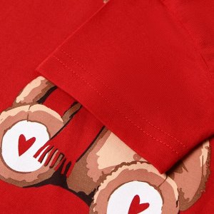 Сорочка домашняя детская удлиненная KAFTAN "Мишка в шарфе" размер