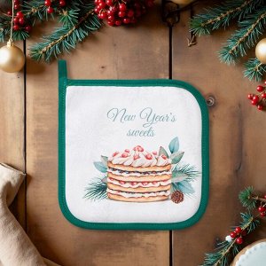 Прихватка «Этель» Sweet treat саржа, 19x19 см,100% хлопок, ватин 250 г/м²