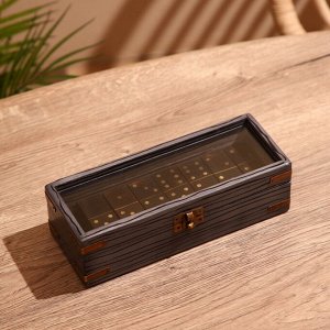 Игра настольная «Домино», в шкатулке, 22x8.5x6.5 см, манговое дерево